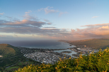 beautiful view from the koko crater in honolulu in oahu on hawaii