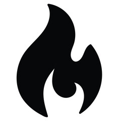 Fire flame symbol. Bonfire silhouette logotype. Flames symbols set flat style - stock vector.