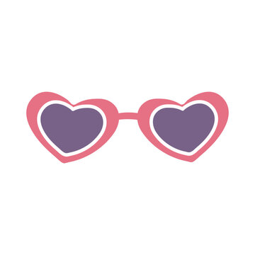 recommend clip art: Pink Heart Shaped Sunglasses With Violet Lenses Icon