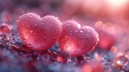 Wet heart background for Valentine's day