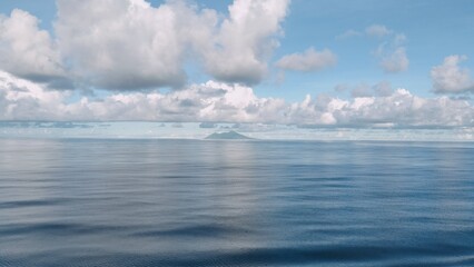 Island in Open Pacific Ocean