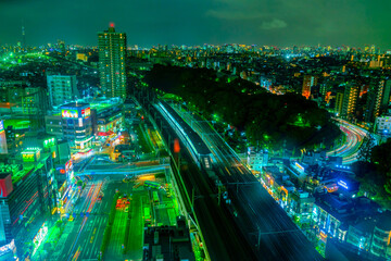 王子駅から望む東京夜景 - obrazy, fototapety, plakaty