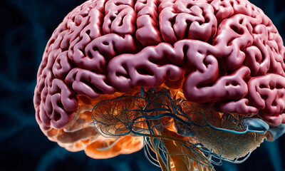 Obraz premium medicine brain nerves diagram. Selective focus.