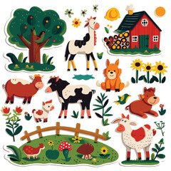 Obraz na płótnie Canvas Farm packs of stickers.