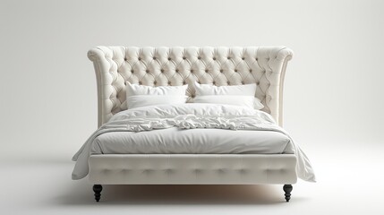 Bed with Tall deep button headboard