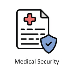 Medical Security vector Filled outline icon style illustration. EPS 10 File