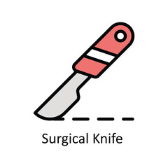 Surgical knife  vector Filled outline icon style illustration. EPS 10 File