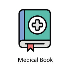Medical Book vector Filled outline icon style illustration. EPS 10 File