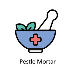 Pestle Mortar vector Filled outline icon style illustration. EPS 10 File