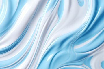 Obraz premium abstract background of blue and white liquid paint, 3d render illustration