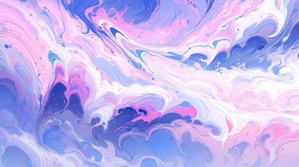 Fototapeta na wymiar Abstract Waves of Pink and Blue Paint - Generative AI
