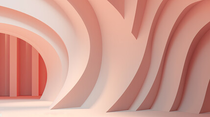 Abstract Modern Pink Curves Architecture - Generative AI