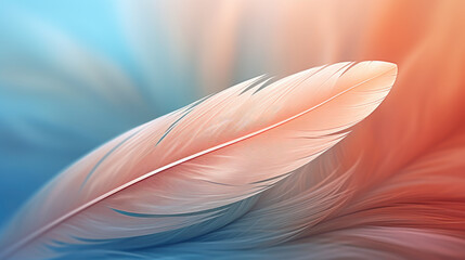 Pink Feather in the Middle of a Colorful Background - Generative AI