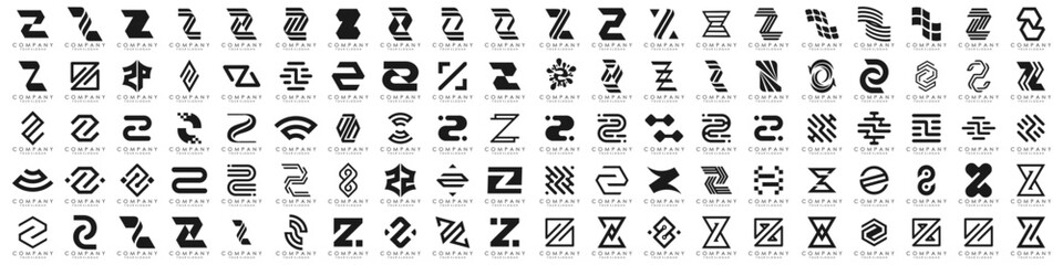 collection abstract letter Z logo design. modern logotype Z design with black color. vector illustration