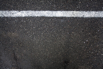 Warning markings, restrictive white stripe in the parking lot. An image for your design or creative illustrations about service and protection. - obrazy, fototapety, plakaty