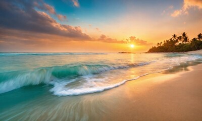 Fototapeta na wymiar Soft beautiful ocean wave on sandy beach. baeutiful landscape beach