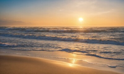 Fototapeta premium Soft beautiful ocean wave on sandy beach. baeutiful landscape beach