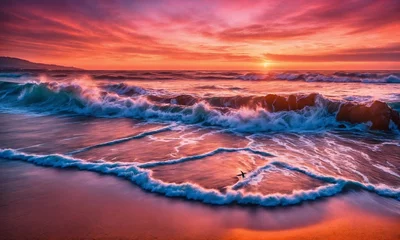 Foto op Canvas Soft beautiful ocean wave on sandy beach. baeutiful landscape beach © Dompet Masa Depan