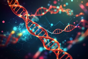 Abstract science background with DNA strands, created by ai generated