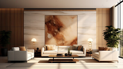 Modern Living Room with Elegant Decor - Generative AI