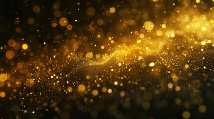 yellow luxury glitter and bokeh particles, yellow bokeh background, holiday festival background