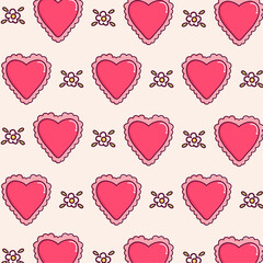 Hand-drawn Valentine's Day Cute Heart Pattern