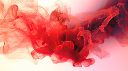 Swirling Red Smoke on White Background - Generative AI