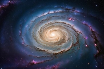 A view from space to a spiral galaxy and stars. Cosmos, galaxy, the Milky Way. Milky way galaxy...