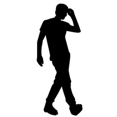 silhouette of a man posing