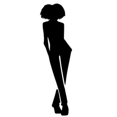 silhouette of a woman in dress pose
