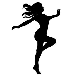 Fototapeta na wymiar silhouette of a girl dancing