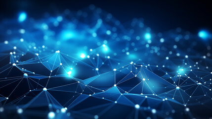 Obraz premium Luminous Network Nodes in Cyberspace
