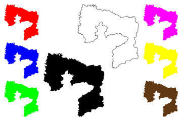 Anyang city (People's Republic of China, PRC) map vector illustration, scribble sketch Anyang Prefecture-level city map