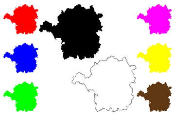 Obraz premium Hengyang city (People's Republic of China, PRC) map vector illustration, scribble sketch Hengchow Prefecture-level city map