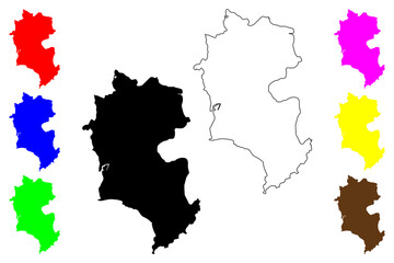 Obraz premium Jinjiang city (People's Republic of China, PRC) map vector illustration, scribble sketch Tsinkiang County-level city map