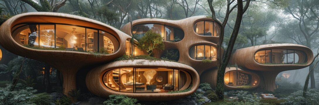 Organic hive structures serving as urban housing