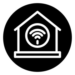 remote working glyph icon