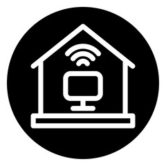 remote working glyph icon