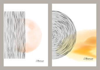 1439_Set of two abstract modern art vector background - 726449142