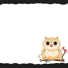Background  cover  cute owl card  f0r text 