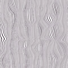 Seamless pattern of black lines on white, hand drawn lines abstract background