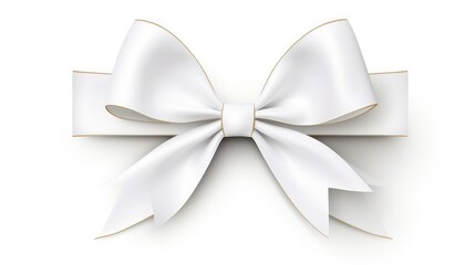 silver bow on white background