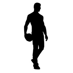 Fototapeta na wymiar silhouette of a man with football