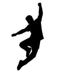 silhouette of a man jumping