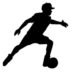 running man with football silhouette