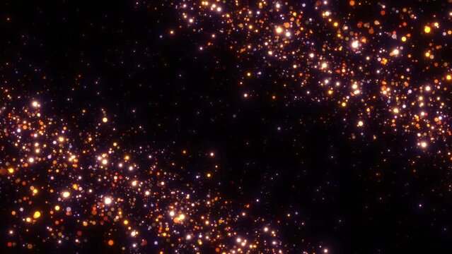 sparkling light particles border frame animation