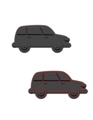 Vector Silhouette Illustration of a Family Car, Side view