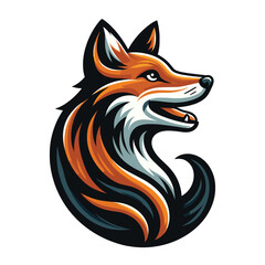 Obraz premium Wild animal red fox vulpa head face design vector, zoology illustration, foxy flat design template isolated on white background