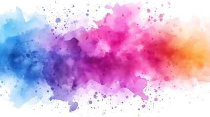 Abstract Holi colorful watercolor splatters