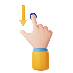 Swipe Down Hand Gesture 3d Icon Illustration